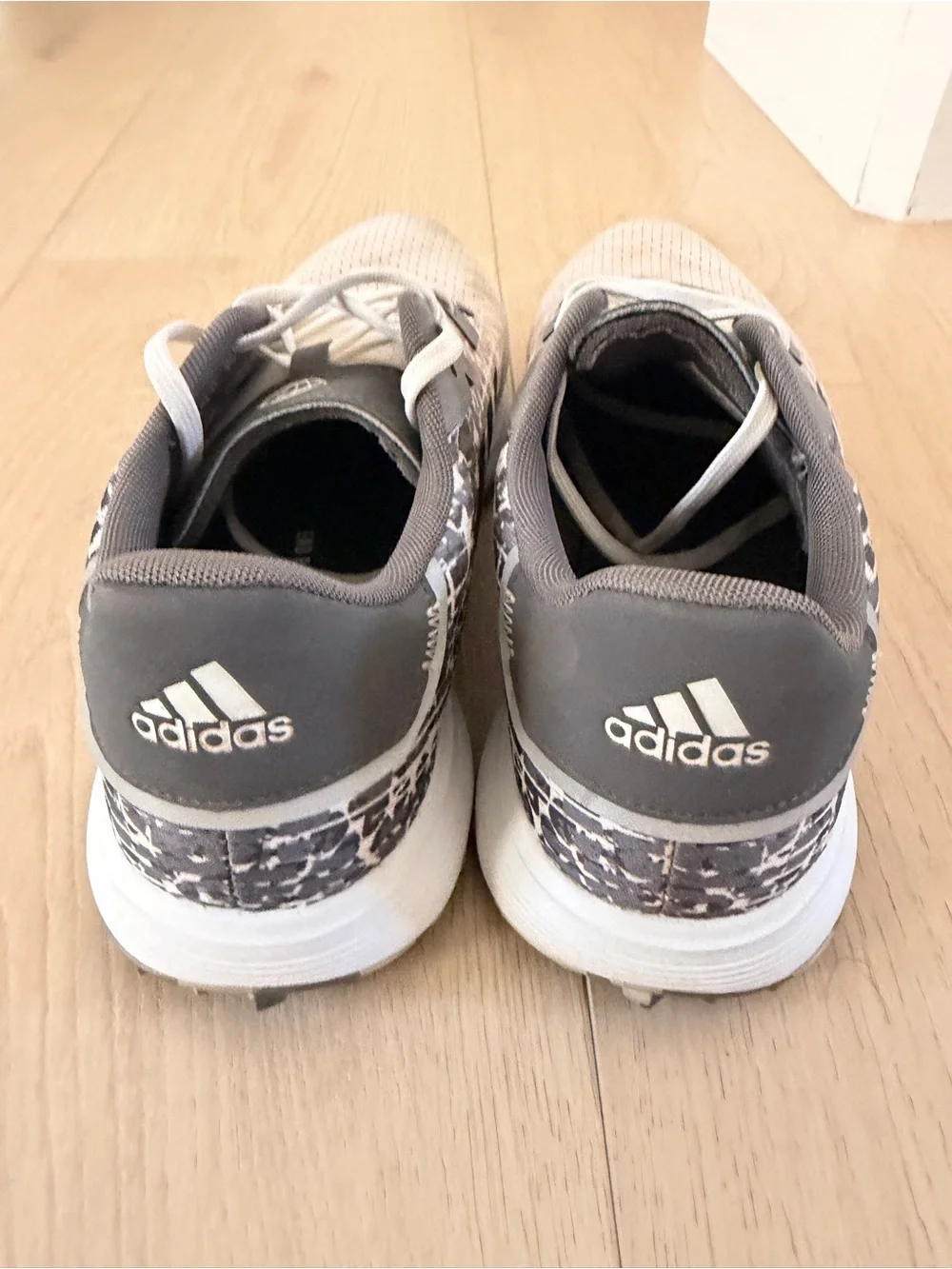 adidas Gray and White Men's Athletic Running Shoes